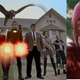 Fun fact: James Gunn is actually in this picture—he’s the tiny guy on Thomas Haden Church’s shoulder. Left: The Specials (Screenshot: YouTube), Right: Super (Screenshot: YouTube)